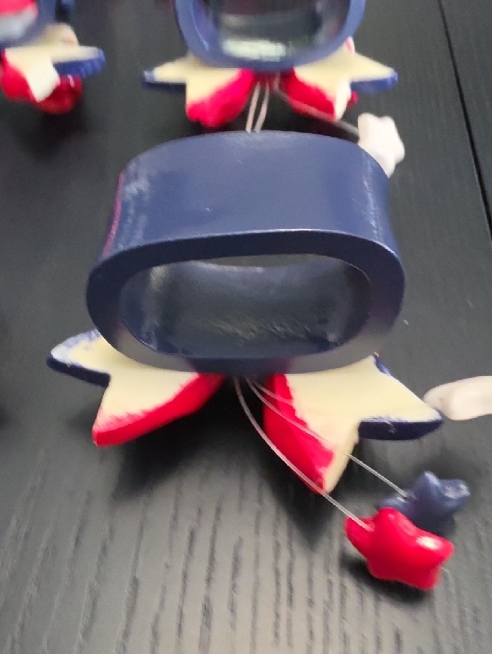 4th Of July Patriotic Napkin Rings with Star Charms - Red, White & Blue S/6 - Picture 14 of 16